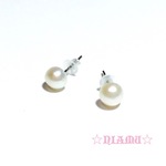 【淡水パールピアス】Silver925　ホワイト　一粒ピアス　ハンドメイド