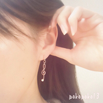 ト音記号のイヤリング♪