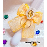 デザインB  ♡キンブレリボン♡  イエロー  センターパーツ＆イニシャル変更可能