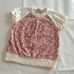 **sale**赤小花レース切替Tシャツ☆80