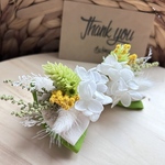 【ordermade】フラワー蝶ネクタイ＊チャームリボンペアリング蝶ネクタイ（イエローグリーン×ライト）子供から大人までOK♡