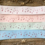 《現品限り》新作【50cm×4色セット♡25mm】ハート柄♡片面プリントグログランリボン♡推し活⭐️お洋服♡小物やヘアリボンアクセサリー作りにも♡