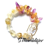 天然石 シトリン カラークォーツ サンピラー ステンレス マンテルブレスレットブレスレット