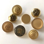 【福袋】 ボタン レトロ メタルボタン 円形 丸型 ゴールド 18mm～23mm 8個セット db-051