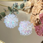 【2個】【カボション】フラワー / スパンコール/シルバー