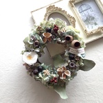 ブルーグリーンのアジサイとベルカムのwreath