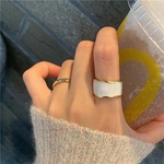 指輪　リング　ゴールド　シンプル　フォーマル　大ぶり　重ね付け　アクセサリー　ニュアンス　フリーサイズ　オープンリング　AL-0092