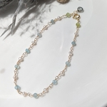 アパタイトと淡水パールのブレスレット