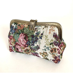 ゴブランとリバティのがま口クラッチバッグ