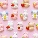 【7個】フルーツ アニマル 動物 デコパーツ プラパーツ【7種】