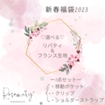 ハッピーバッグ2023　♡選べる♡リバティ・フランス生地の移動ポケット　移動ポシェット　便利なクリップ・ショルダーストラップ付きの3点セット♪