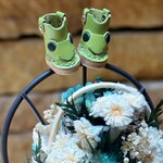 ☆プチブライス　靴　カエルペコスブーツ　　黄緑　ライトグリーン　☆　プチブライス　☆　牛ヌメ革　ドール　ハンドメイド　🐸