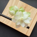 リアルクチナシの一本かんざし　朝露付きタイプA