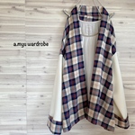 a.myu 異素材MIX腰丈ストールドロップカーディガン