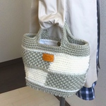 若草色ツートンカラートートバッグ