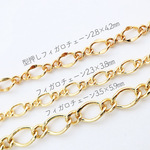 金属アレルギー対応 型押し フィガロチェーン2.8×4.2㎜ 切り売り 25cm単位