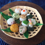 ミニチュアフード 竹ざるおにぎり🍙