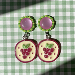 【再販】🍬rétro flavor CANDY ピアス・イヤリング(グレープ)🍇
