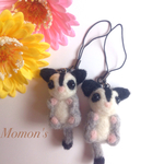 【受注製作】 フクロモモンガさんの羊毛ストラップ