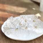 薔薇と花々の髪飾り《ゴールド》 ＊アメリカンフラワー ＊ディップフラワー ＊セット ＊ヘッドドレス