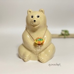 【しろくま貯金箱用】ガラスの小瓶入り紫陽花みたいなお花　（ビタミンカラーmixed ）