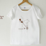 【期間限定 送料無料】サーカスくまさん白Tシャツ（インク：ブラウン）