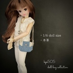 1/6 doll size本革＆デニムバックB