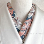 洗える刺繍半衿　大輪の花【1点のみ】
