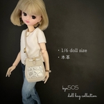 1/6 doll size本革バッグ　シルバーポッケ
