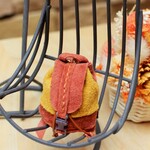 ☆ドール　鞄　リュックサック 　スウェード　レンガ＋からし　☆ ブライス　ミディ　オビツ１１　ワンダ　☆　鞄　ミニチュア　ハンドメイド☆