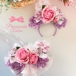 ペット　チョーカー&カチューシャセット🌹 Rose of Versailles②🌹くすみラベンダー③💜🎀robe🎀