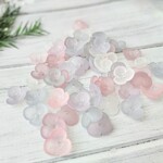 New！特価約100個★すりガラス風アクリルパーツ　小花　あじさいカラー