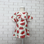 【110size】胸元フリルTシャツ スイカ柄