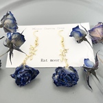 薔薇（青）ピアス