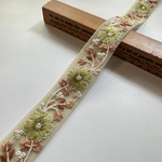 お買い得1.5mカット❣️約3.5cm幅/刺繍リボン/カラーチュール/花柄/細リボン