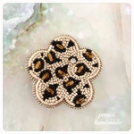 Leopard Flower ビーズ刺繍ブローチ