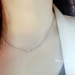 ステンレス チェーンネックレス　華奢　オフィス　可愛い　ジルコニアネックレス　シンプルネックレス
