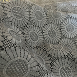 c1345 花柄　ボタニカルフラワー上質 刺繍生地 総レース生地　レトロ生地 ケミカルレース　ブラック　黒ブラック
