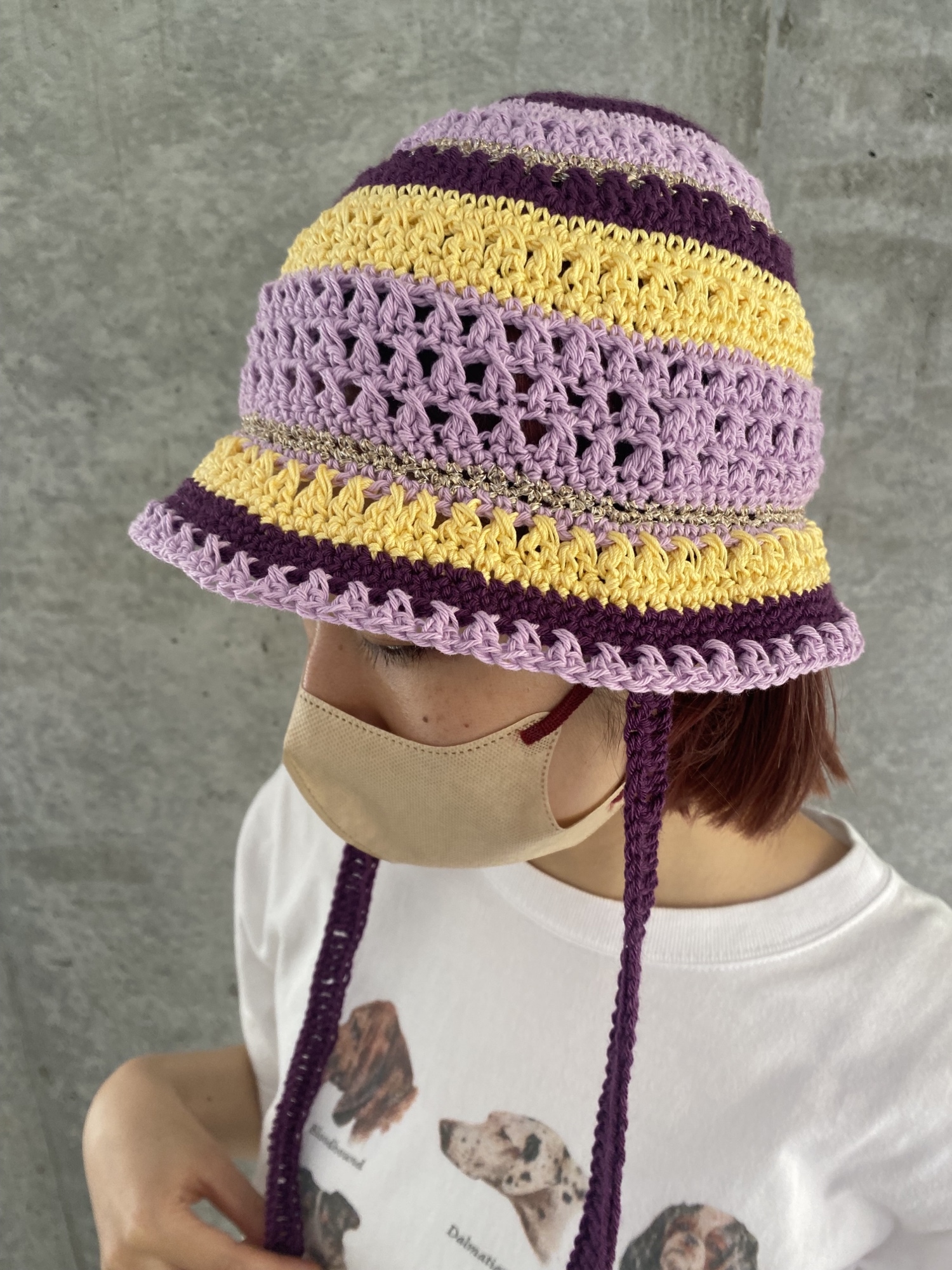 専用　クロシェハット　クラッシャーハット　ビーニー　ハンドメイド クロシェ ハット かぎ編み ビーニー ニット帽 クラッシャー