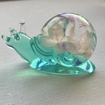かたつむり 置物  紫陽花 ピンク