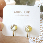 オフィスにも♡お花の小粒イヤリング/ピアス＊モカカラー