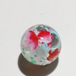 天然石　水晶転写ビーズ　12ミリ　金魚