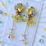煌めく檸檬の初恋　クリスタル　ピアス　イヤリング