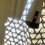 💎柄団扇の入る肩掛けトートバッグ