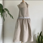 シンプル可愛い❣️子供ギャザーエプロン&三角巾☆*:.｡. Ｌ(140〜160)サイズ｡.:*☆