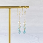 ✴︎地球最古の宝石✴︎天然ジルコンの青の煌めきピアス/14kgf