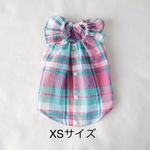 [犬服] XSサイズ 完成品 チワワ　　　　　　　　　　　マドラスチェック キャミソール ワンピース 背中開き バックオープン