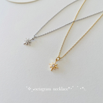 ＊小さな八芒星＊　　オクタグラムのネックレス　キュービックジルコニア　華奢