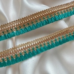 〈2m〉インド刺繍リボン/インド刺繍/レース/リボン/ブレード/リボンテープ/インドブレード/フリンジ/フリンジリボン