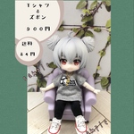 ねんどろいどどーる　服　少し丈の長い　プリント　Tシャツ&ズボン　no.23